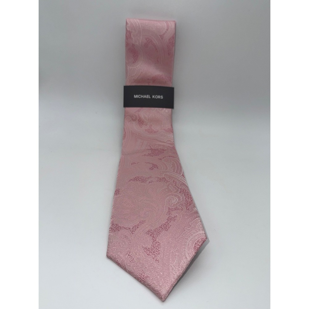 NWT Michael‎ Kors Pink Paisley Silk Blend Neck Tie One Size MSRP $69.50